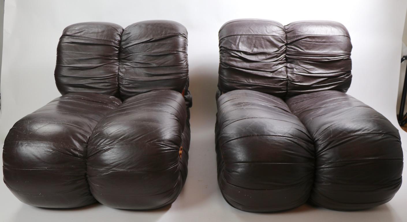 Pair of Percival Lafer Leather Lounge Chairs 1