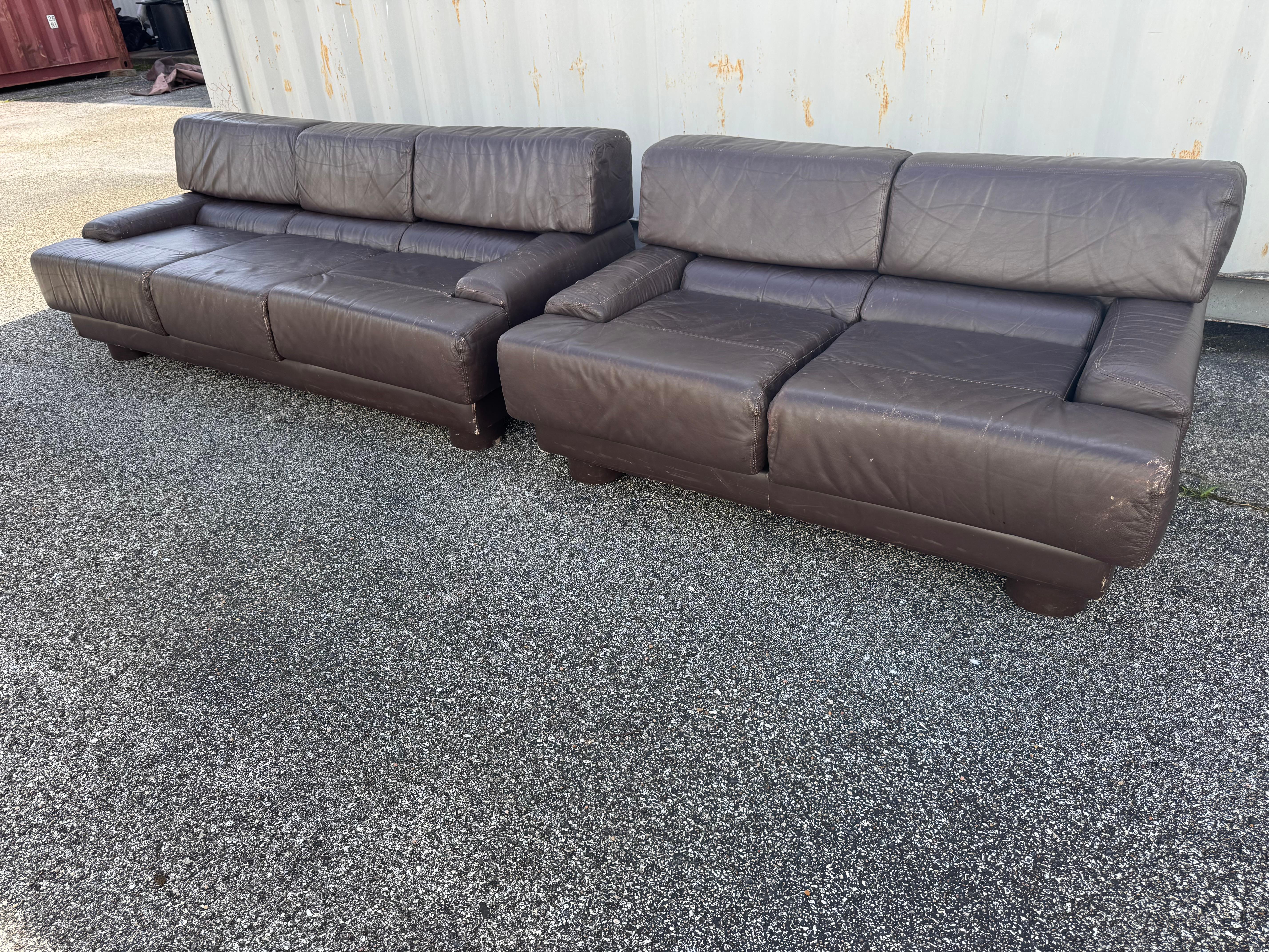 Brazilian Pair of Percival Lafer Leather lounge chairs (Sofa and Loveseat also available) For Sale