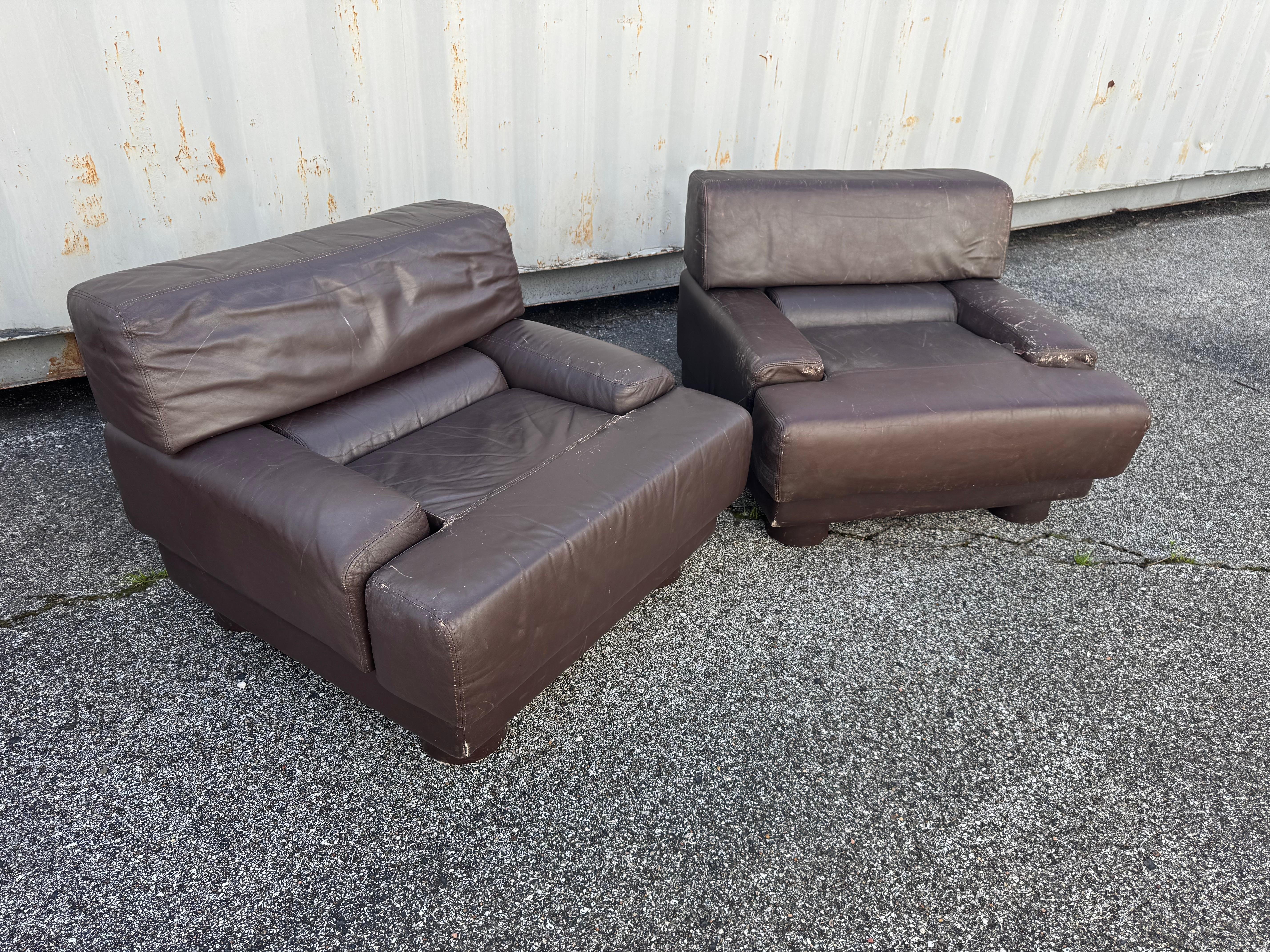 Pair of Percival Lafer Leather lounge chairs (Sofa and Loveseat also available) For Sale 1