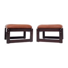 Used Pair of Percival Lafer Midcentury Brazilian "MP-97" Stools Foot Rests Ottomans