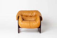 Pair of Percival Lafer MP-97 Brazilian Leather Lounge Chairs