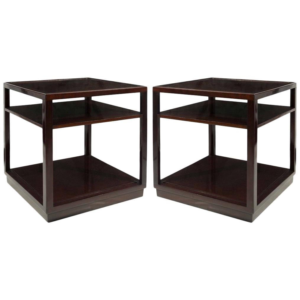 Pair of Perfect Cube End Tables by Edward Wormley for Dunbar