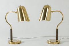 Pair of Perforated Brass Table Lamps for Boréns, Sweden, 1950s