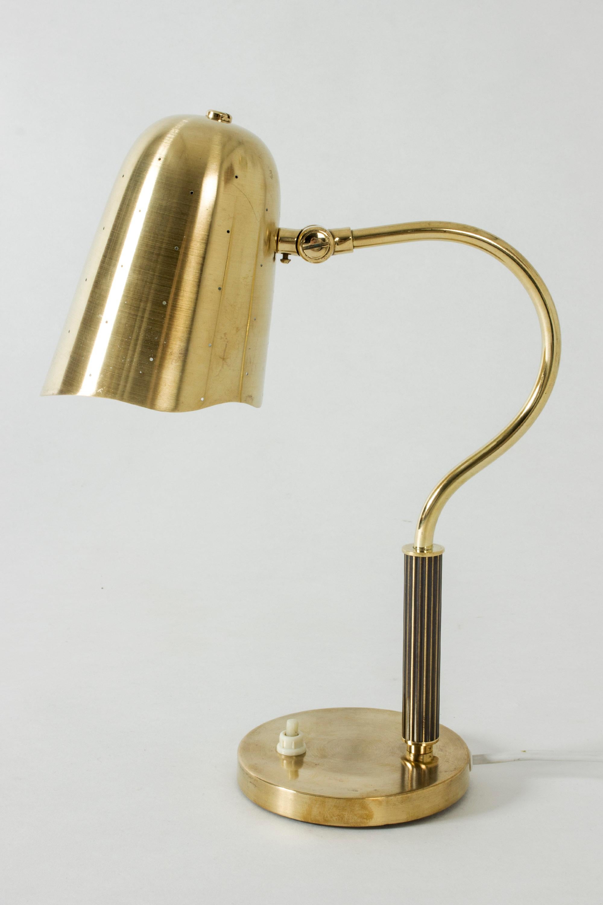 Pair of Perforated Brass Table Lamps for Boréns, Sweden, 1950s 1