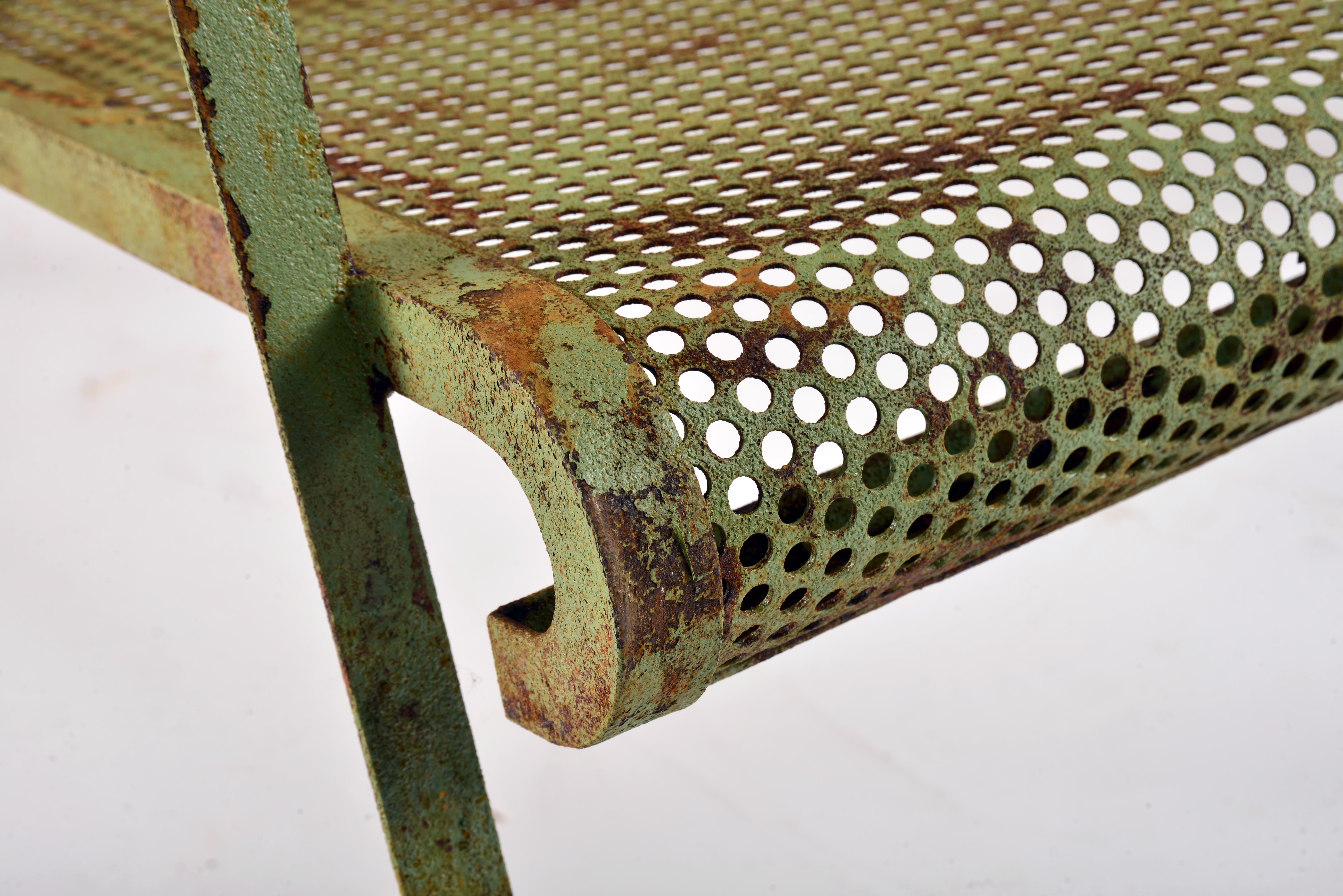 Pair of Perforated Metal Armchairs in the Jean Royère Style In Fair Condition In SAINT-YRIEIX-SUR-CHARENTE, FR