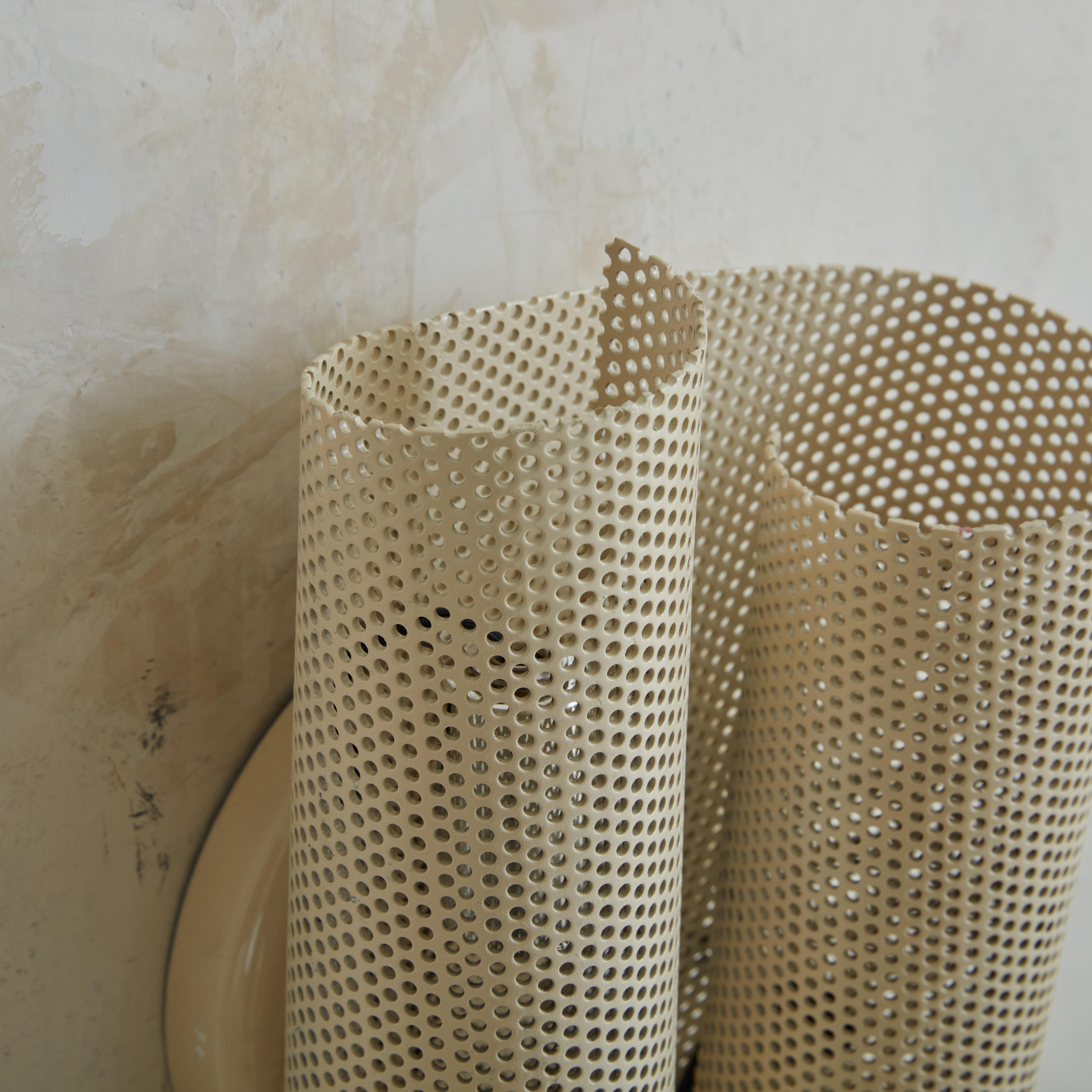 Mid-Century Modern Pair of Perforated Metal Sconces in the Style of Mathieu Matégot