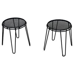 Pair of perforated metal stools attributed to Mathieu Matégot 1950