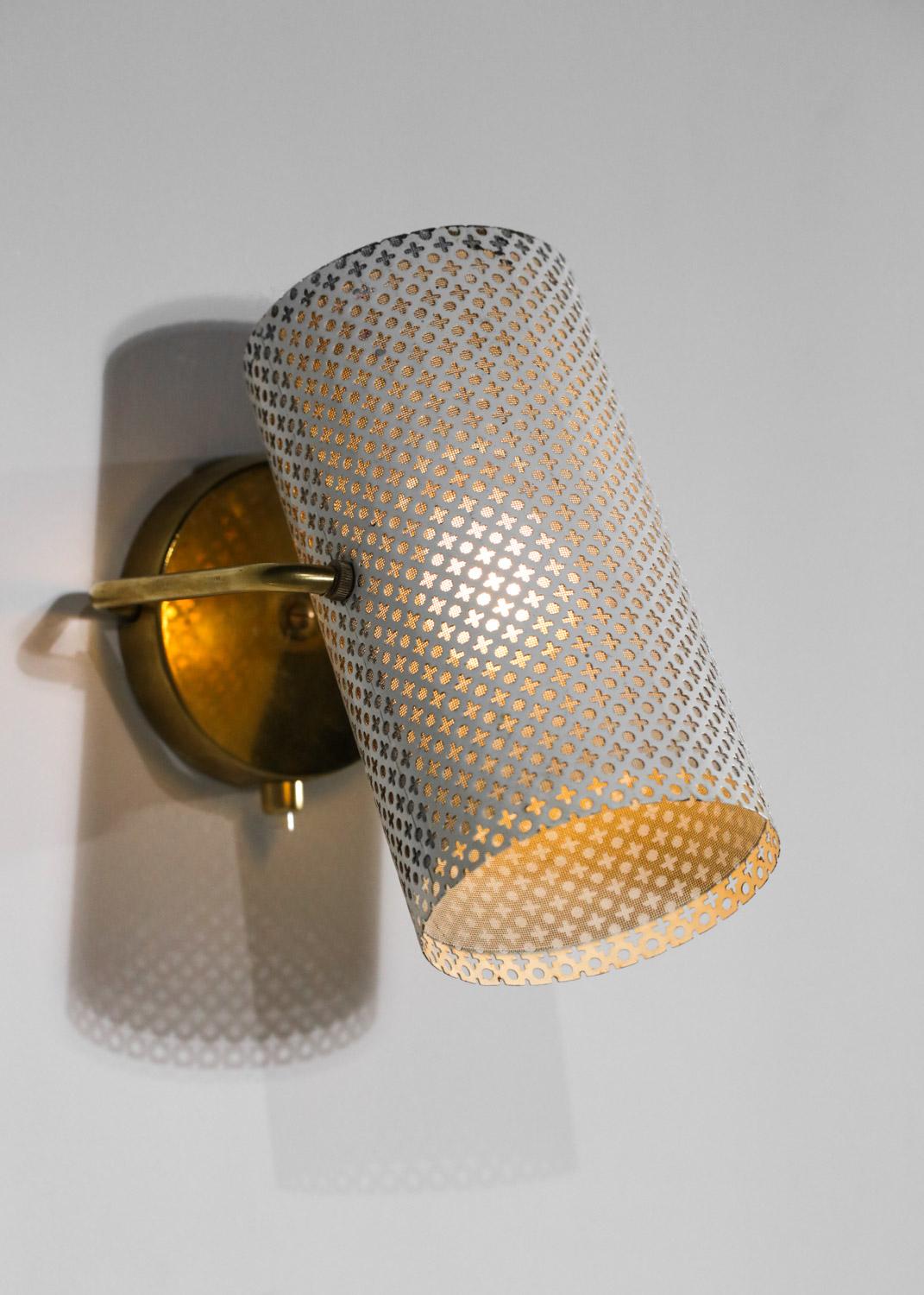 Pair of Perforated Steel Sconces in the Pierre Guariche Style, G685 2