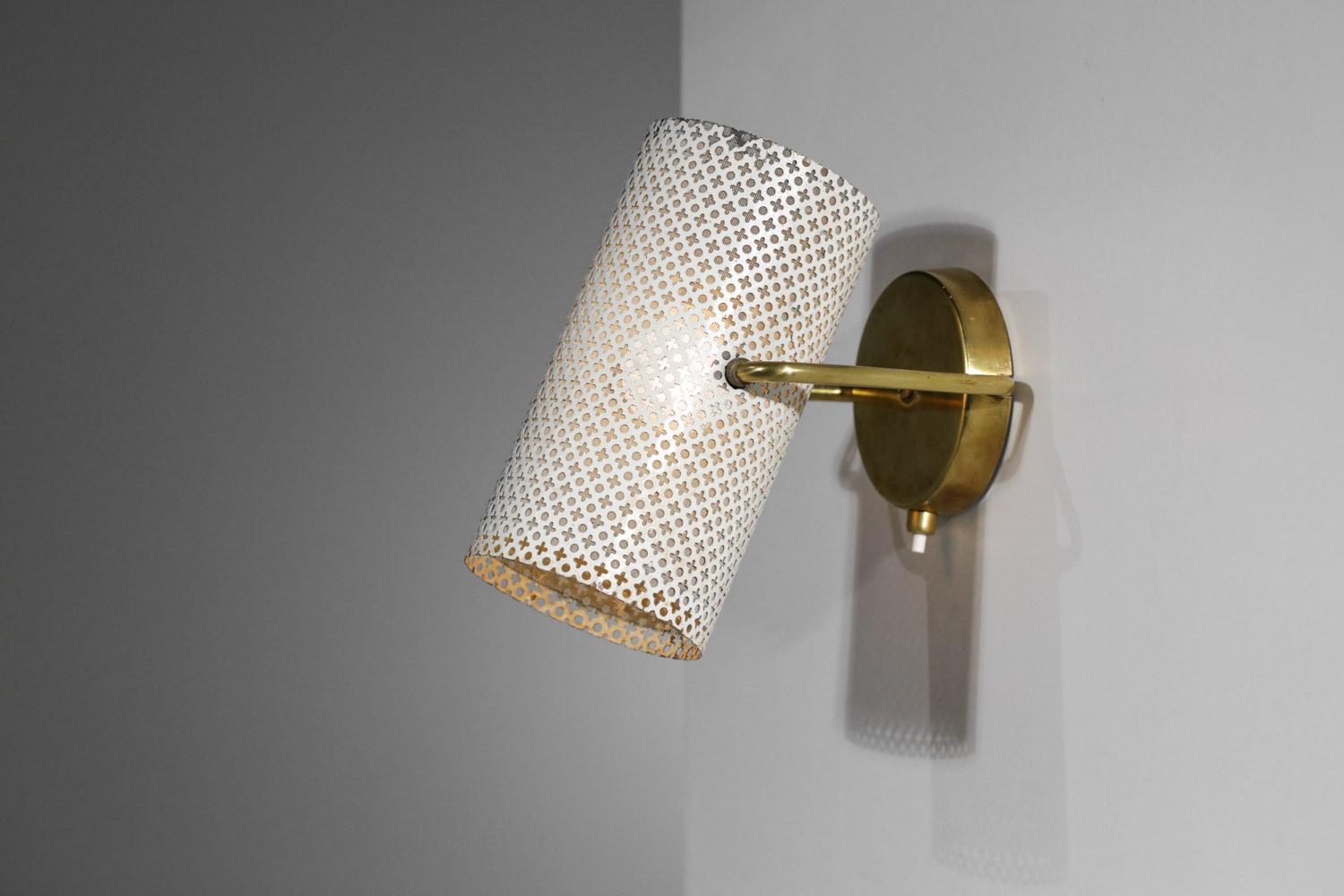 Pair of Perforated Steel Sconces in the Pierre Guariche Style, G685 6