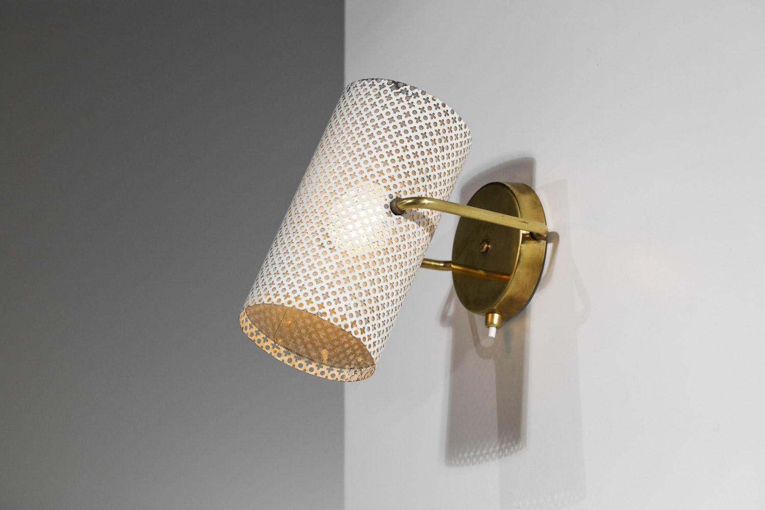 Pair of Perforated Steel Sconces in the Pierre Guariche Style, G685 8