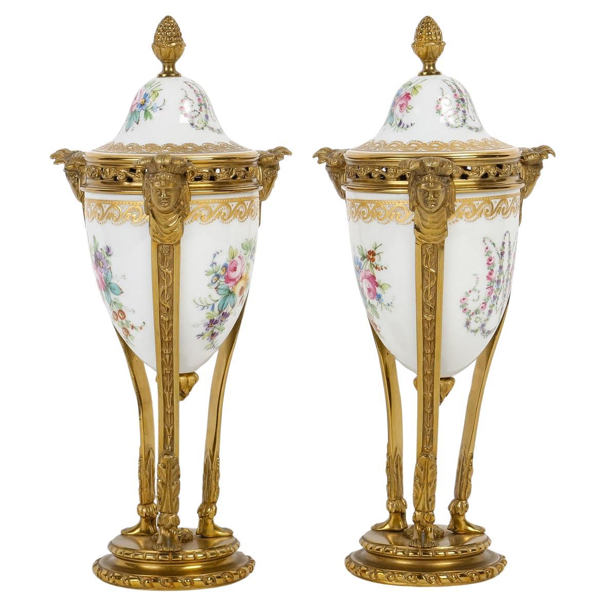 Pair of Perfume Burners from the Manufacture de Sèvres, Early 20th Century. For Sale