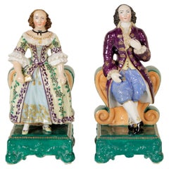 Pair of Perfume Holders Porcelain France Second Half 1800s