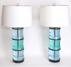 Coppia di lampade da tavolo Somerset in peridoto e acquamarina di David Duncan Studio A.