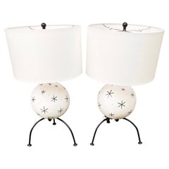 Pair of Period 1950s Atomic Age Lamps
