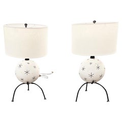 Pair of Period 1950s Atomic Age Lamps