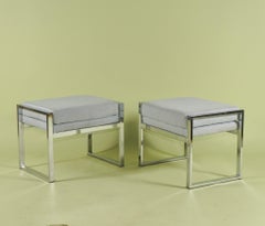 Pair of Period 70s Foot Stools in the Style of Milo Baughman