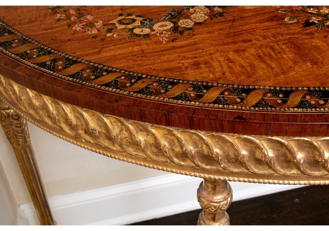 Pair of Late George III Demilune Console Tables for Restoration For Sale 3