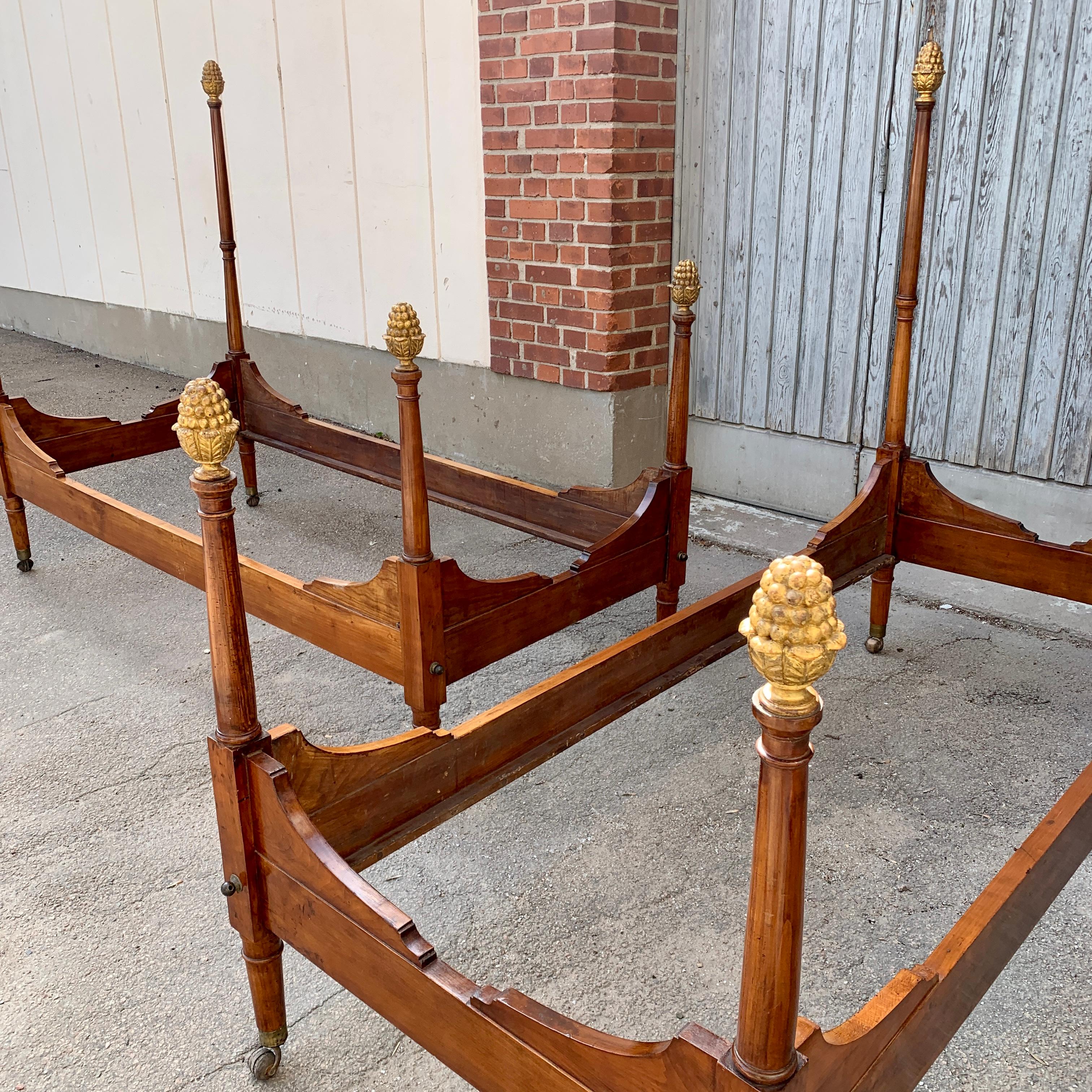 Pair of Period Empire Beds from Tuscany Italy, circa 1810 8