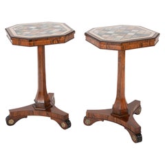 Pair of Period George IV Rosewood & Specimen Marble Occasional Tables