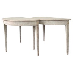 Pair of Period Gustavian Demilune Console Tables