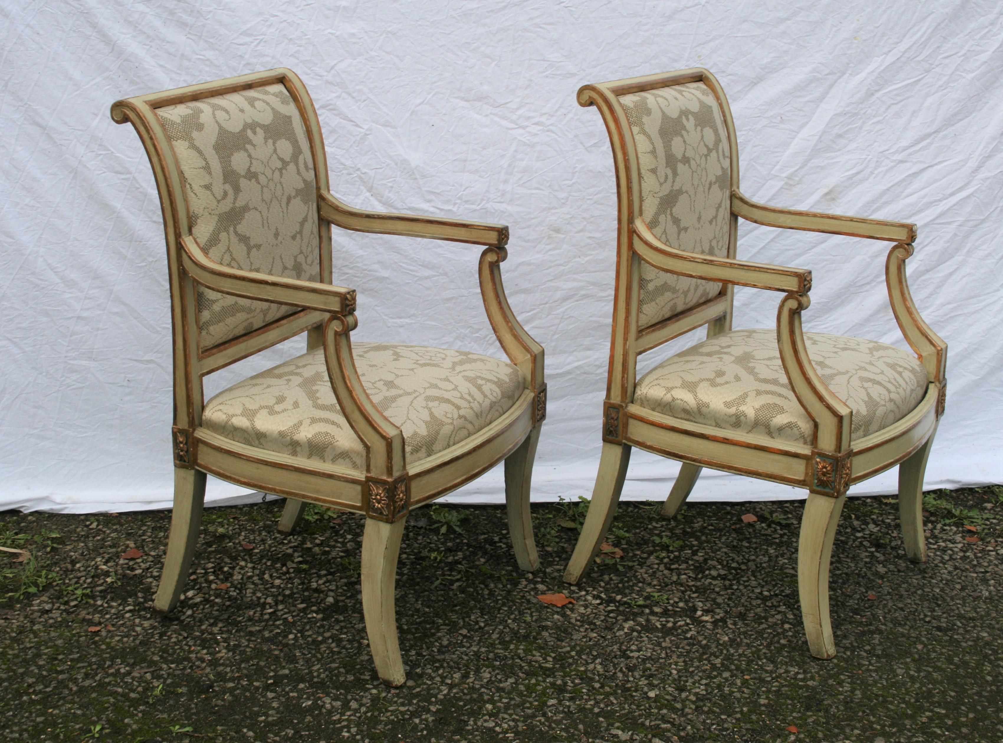Pair of Period Italian Open Armchairs In Good Condition For Sale In Chulmleigh, Devon