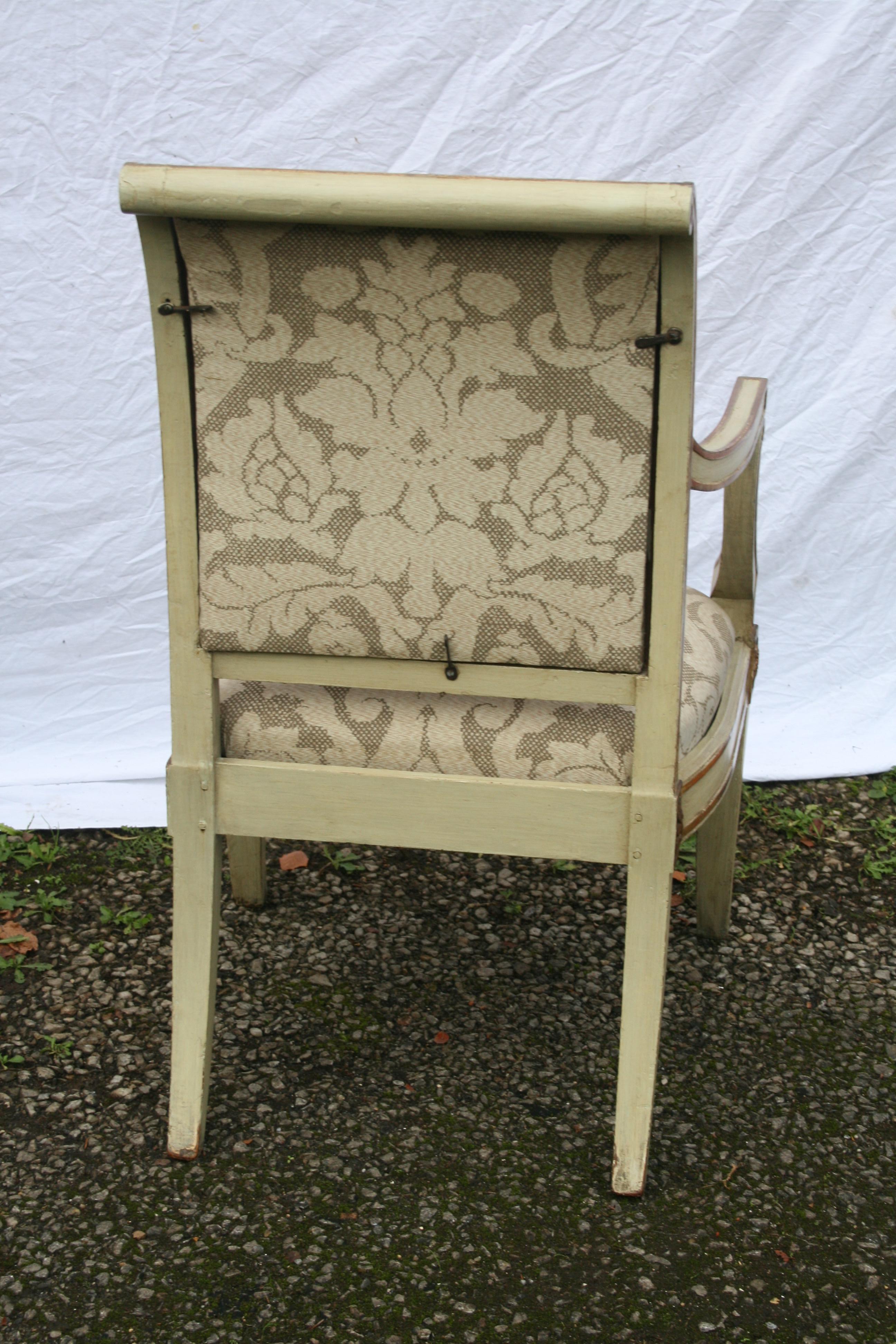 Pair of Period Italian Open Armchairs For Sale 3