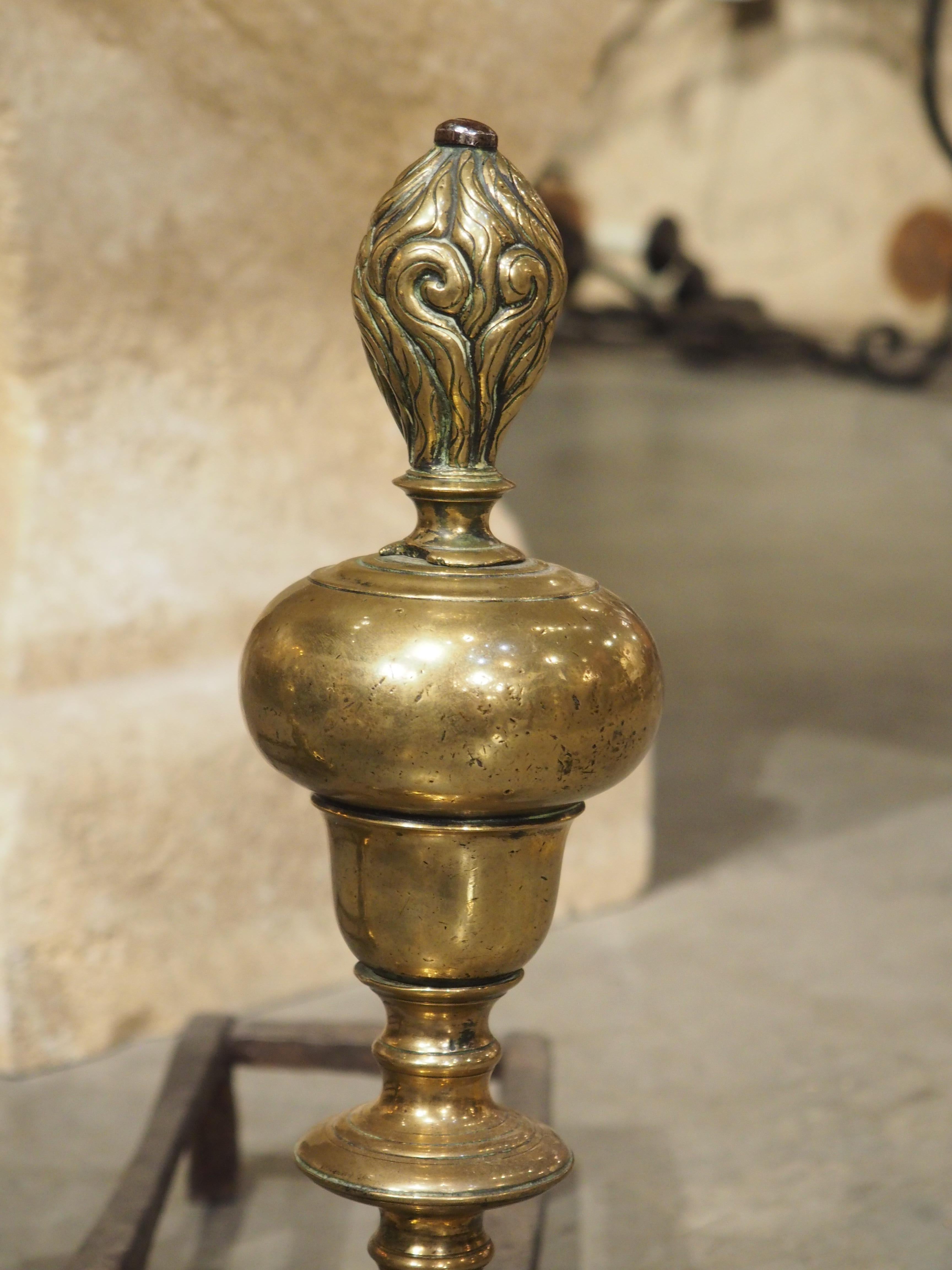 Coppia di Chenet in bronzo francese antico 