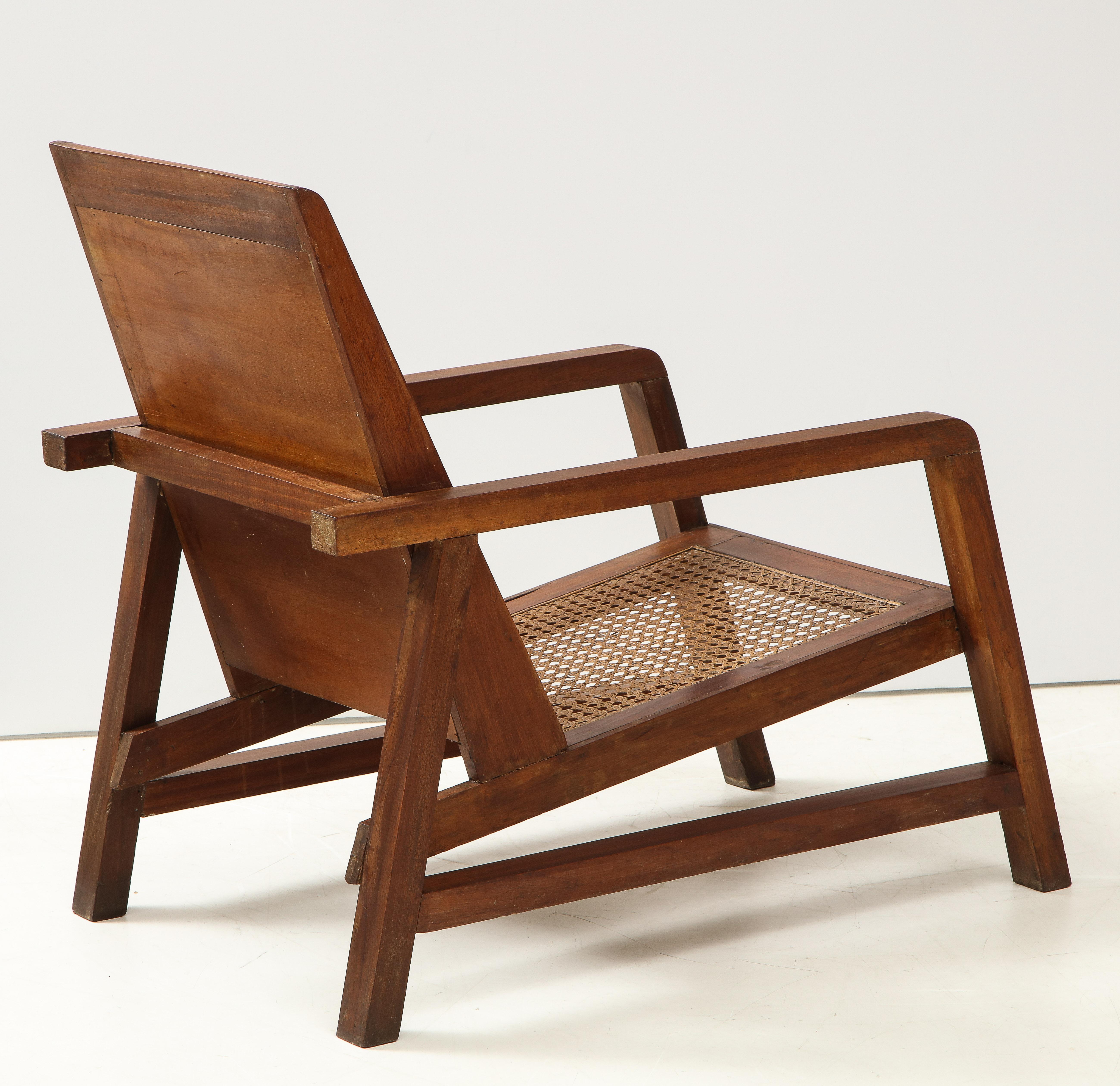 Pair of Modernist Period Pierre Jeanneret Style Chairs, France, c. 1950 5