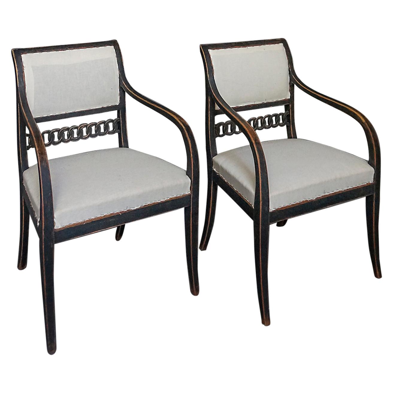 Pair of Period Neoclassical Armchairs