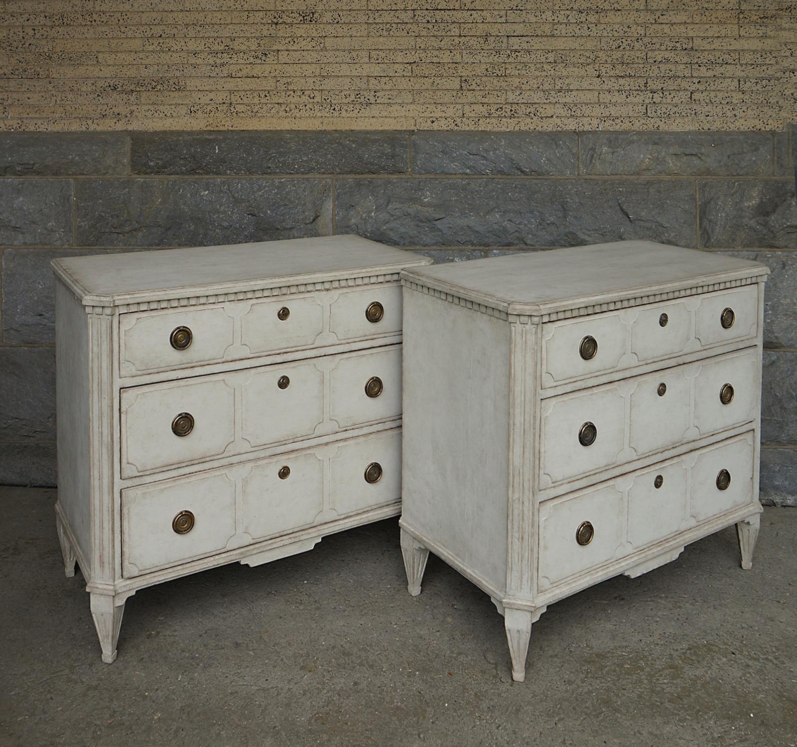 Swedish Pair of Period Neoclassical Chests