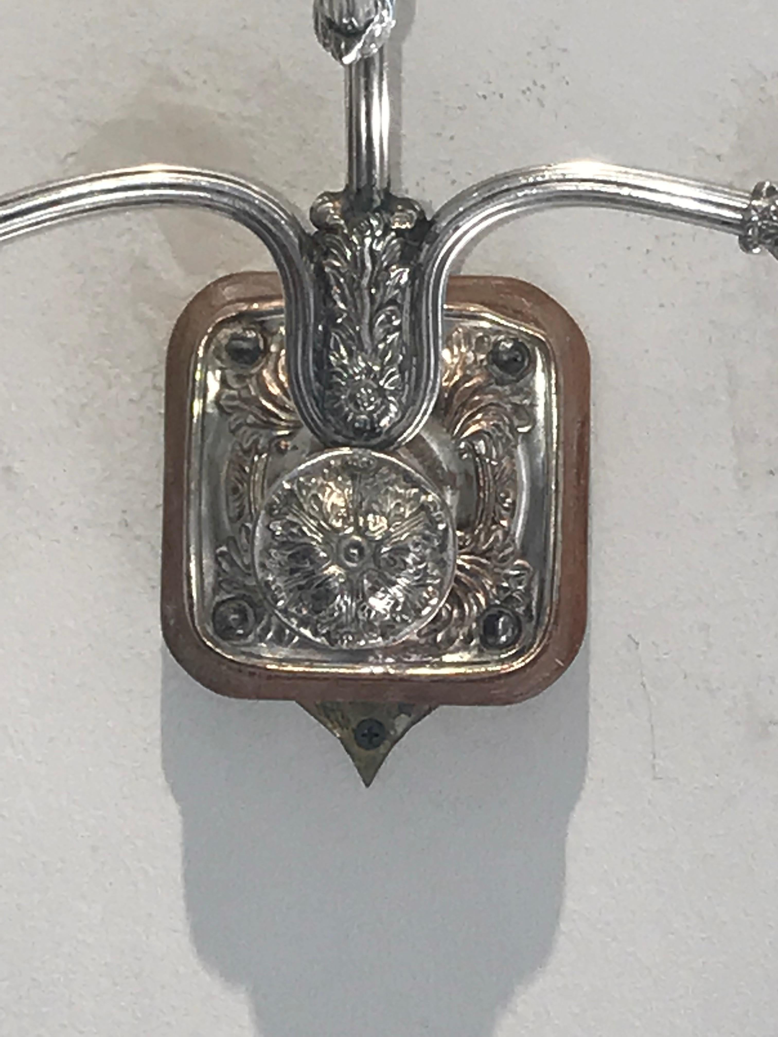 Pair of Period Regency Silver Sheffield Wall Sconces In Excellent Condition In Essex, MA