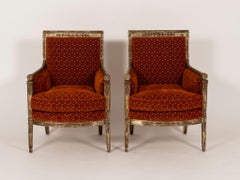 Pair of Period Directoire Silver Gilt Bergères