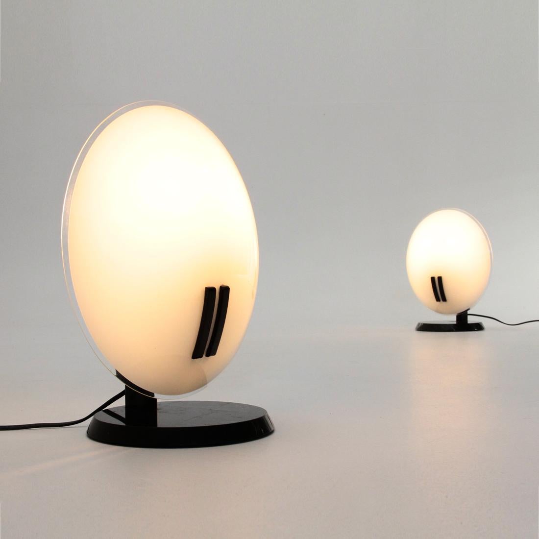 Late 20th Century Pair of 'Perla' Table Lamps by Bruno Gecchelin for Oluce, 1980s