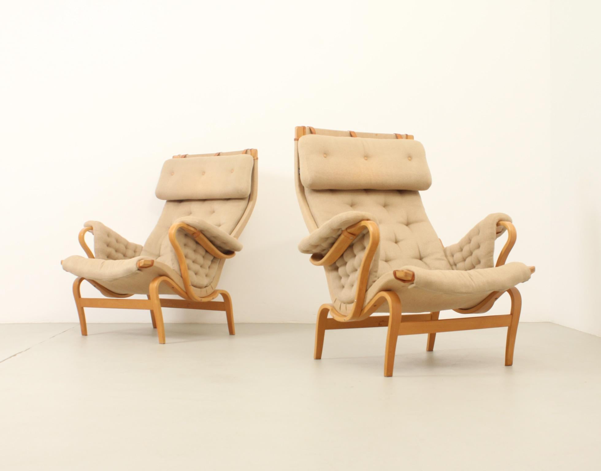 Pair of Pernilla Armchairs by Bruno Mathsson for Dux, 1969 3