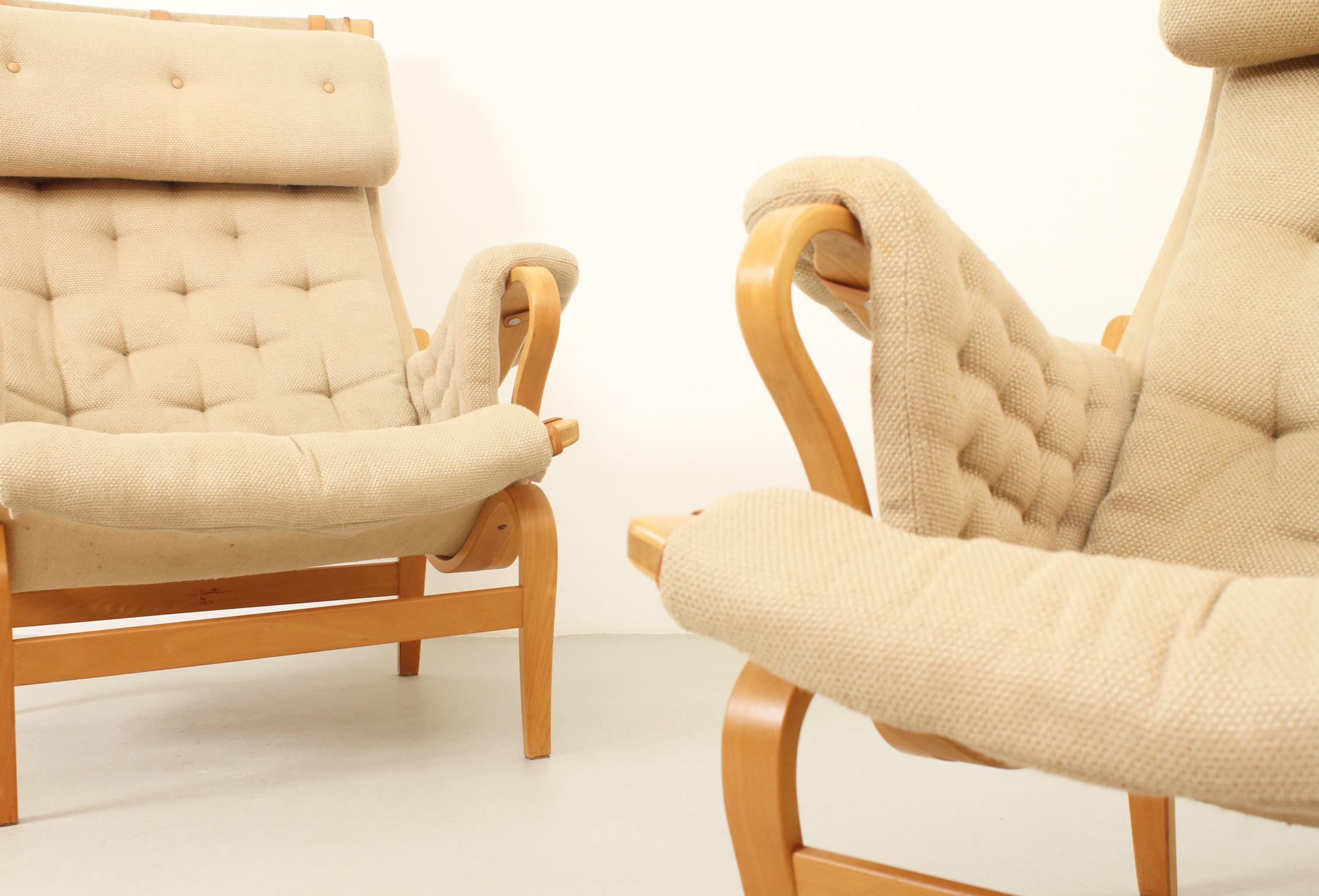 Pair of Pernilla Armchairs by Bruno Mathsson for Dux, 1969 For Sale 4
