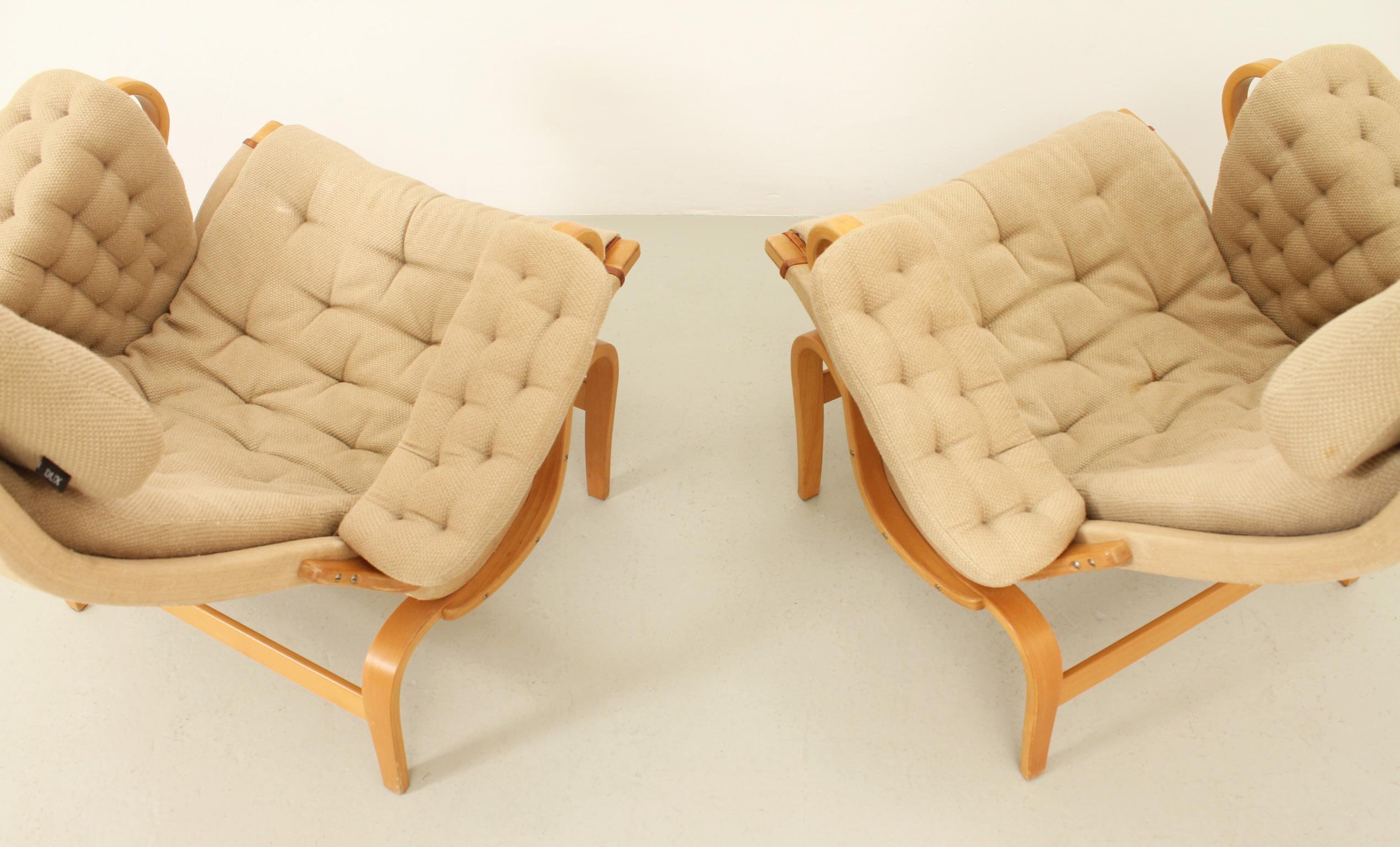 Paire de fauteuils Pernilla de Bruno Mathsson pour Dux, 1969 en vente 5