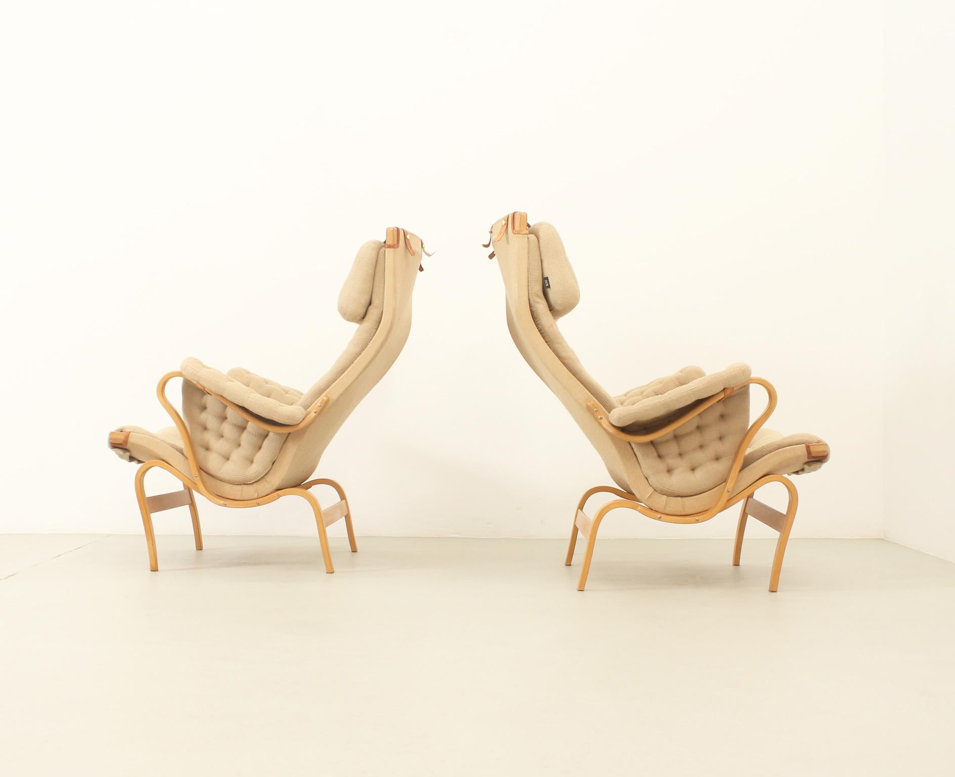 Paire de fauteuils Pernilla de Bruno Mathsson pour Dux, 1969 en vente 12