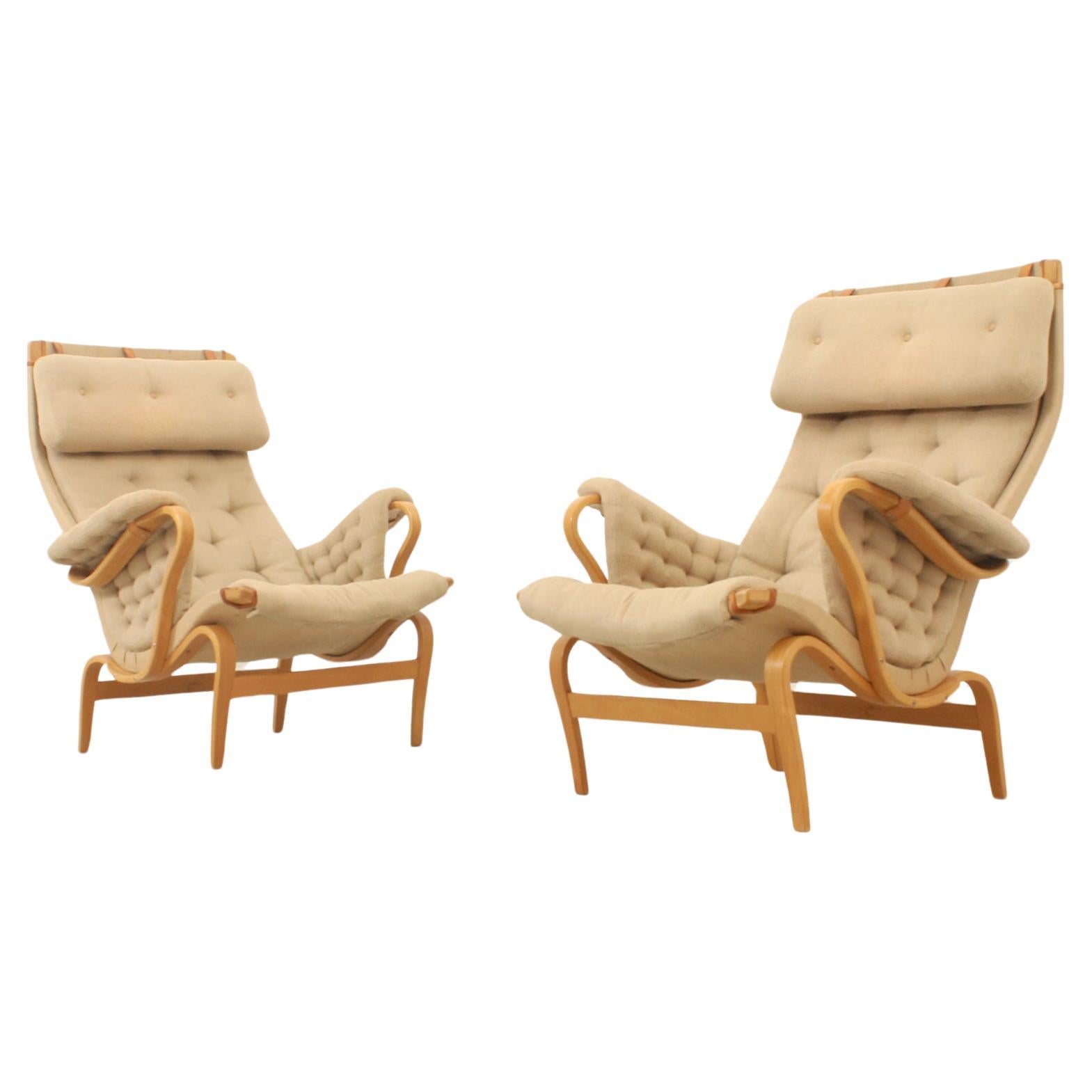 Paire de fauteuils Pernilla de Bruno Mathsson pour Dux, 1969