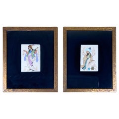 Vintage Pair of Persian Original Miniatures Painting