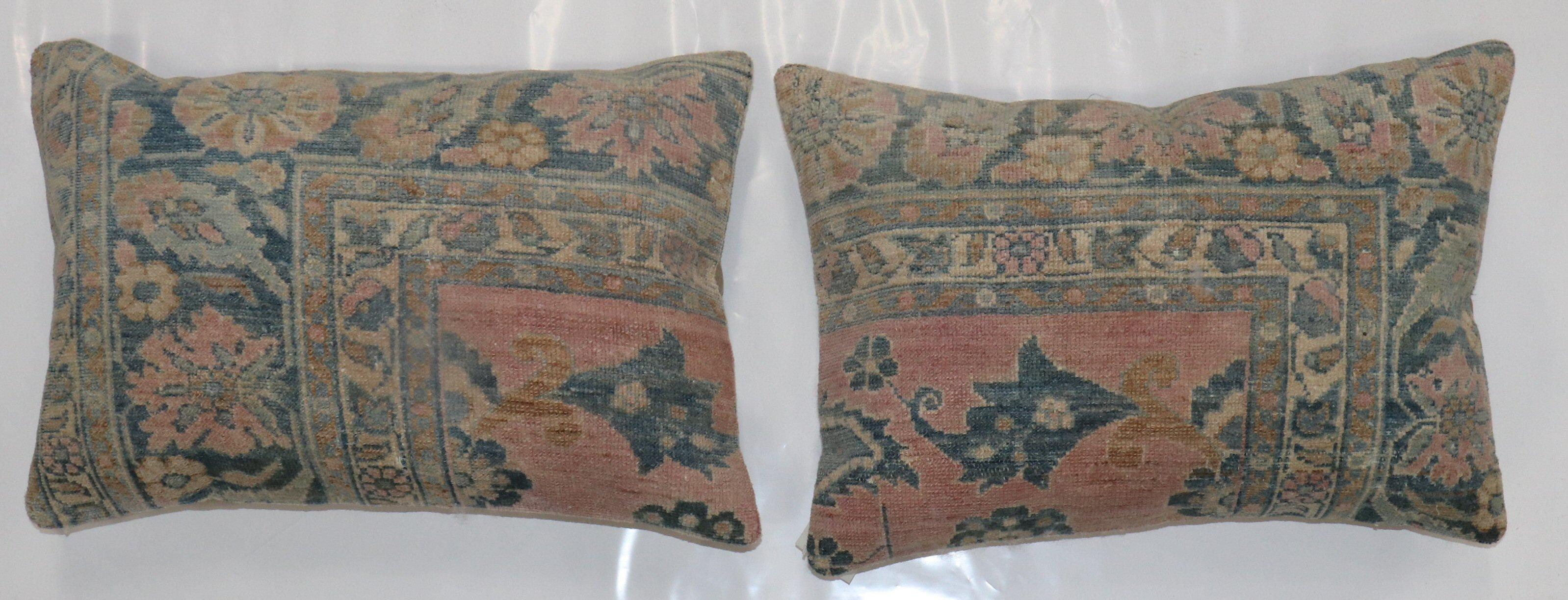 Set of pillows made from a 20th-century Persian Lilihan rug. 

Both measure 16'' x 24''.