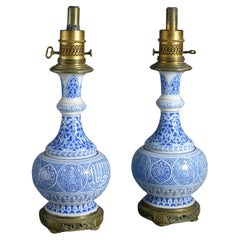 Antique Pair of Persian Style Lamps by Theodore Deck and Gagneau Et Cie