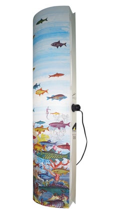 Pair of Perspex Lamps Aquario Medio by Barnaba Fornasetti, Italy, 1995