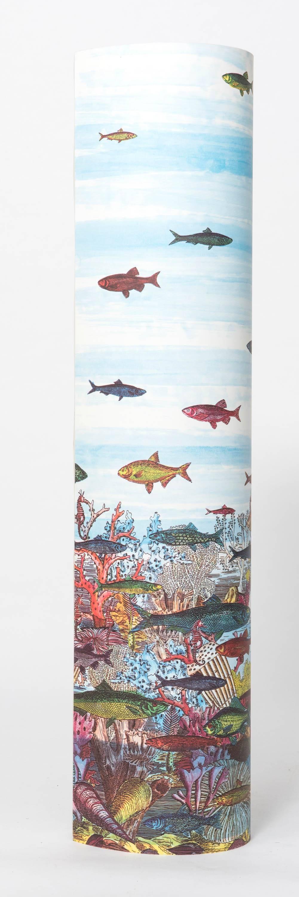 A pair of lamps by Barnaba Fornasetti.
“Aquario medio”
Printed and colored Perspex.
Made by Fornasetti and Antonangeli, Paderno Dugano.
Italy, circa 1995.
Measures: 119 cm high x 25 cm wide x 26 cm deep.
 