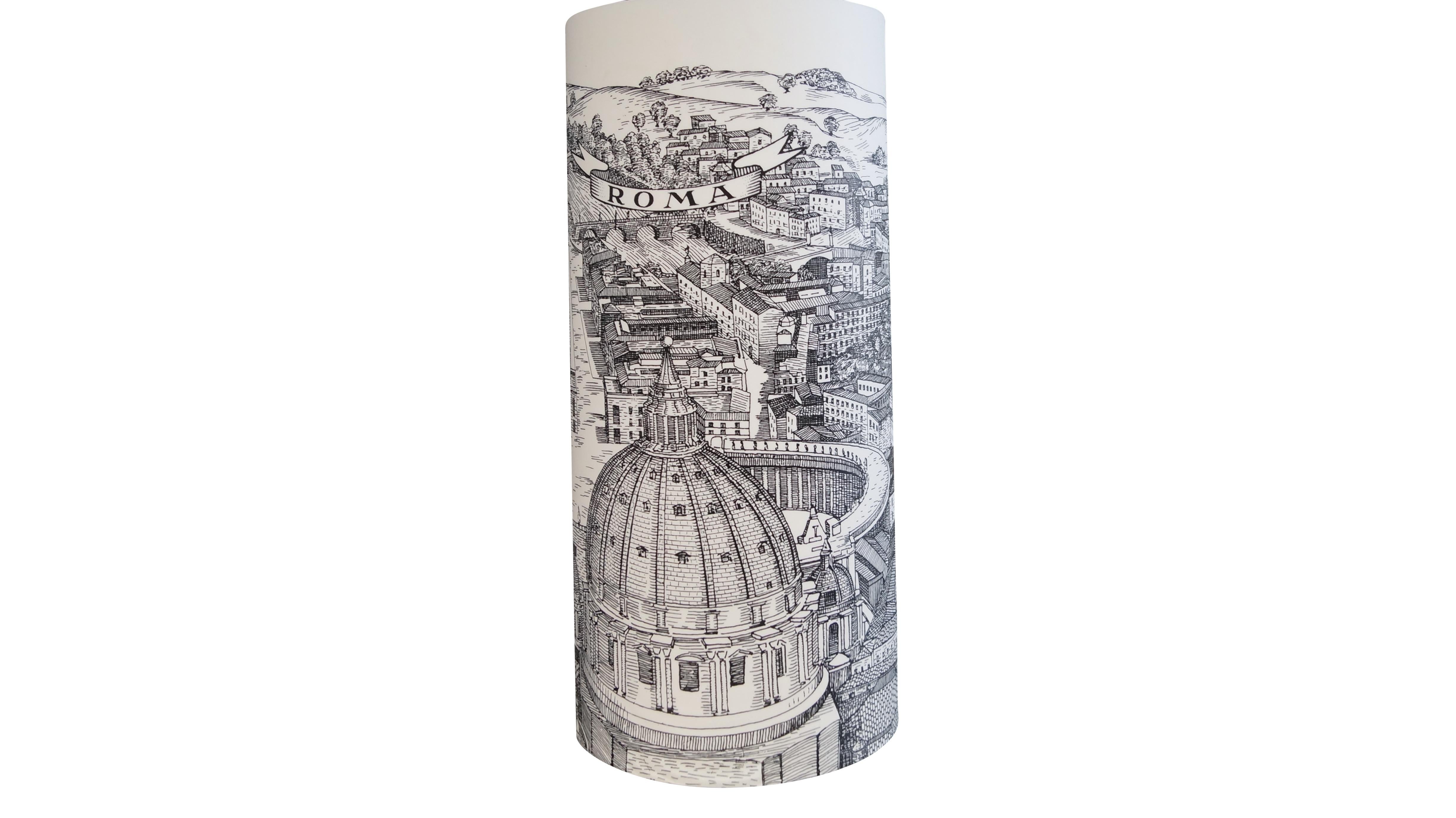 A pair of small size table lamps by Barnaba Fornasetti “Roma”.
Printed and colored Perspex
Made by Fornasetti and Antonangeli Iluminazione. Paderno Dugano.
Italy, 1995
Measures: H 33 cm x W 12 cm x D 16 cm.