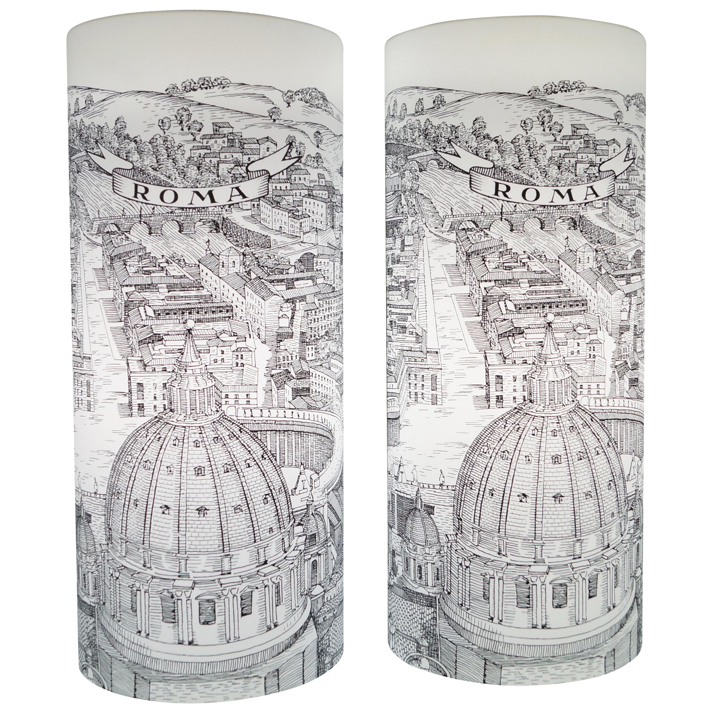 Pair of Perspex Table Lamps Fornasetti for Antonangeli, Roma, Italy, 1995 For Sale