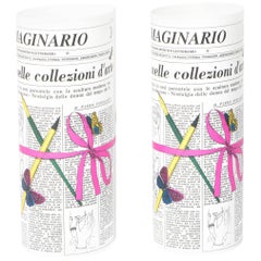 Pair of Perspex Table Lamps "Immaginario" by Barnaba Fornasetti, Italy, 1995