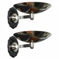 Pair of Perzel Style Polished Chrome Wall Lights, Sconces