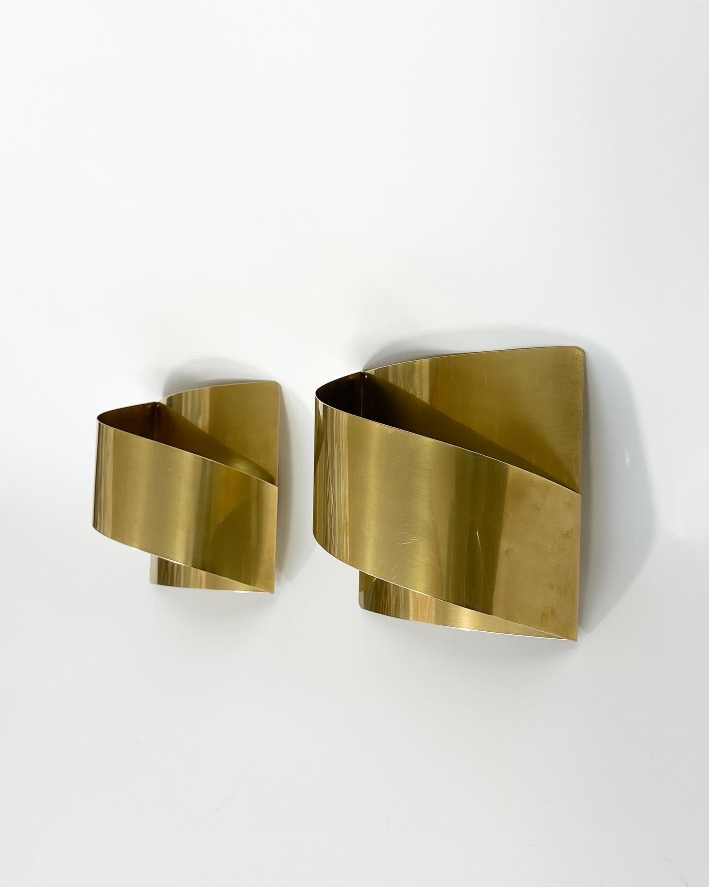 Pair of Peter Celsing Wall Lamps Brass Sconces Falkenbergs Wall Lights Sweden  In Good Condition In Basel, BS