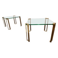 Pair of Peter Ghyczy T24 Pioneer Brass Side Tables
