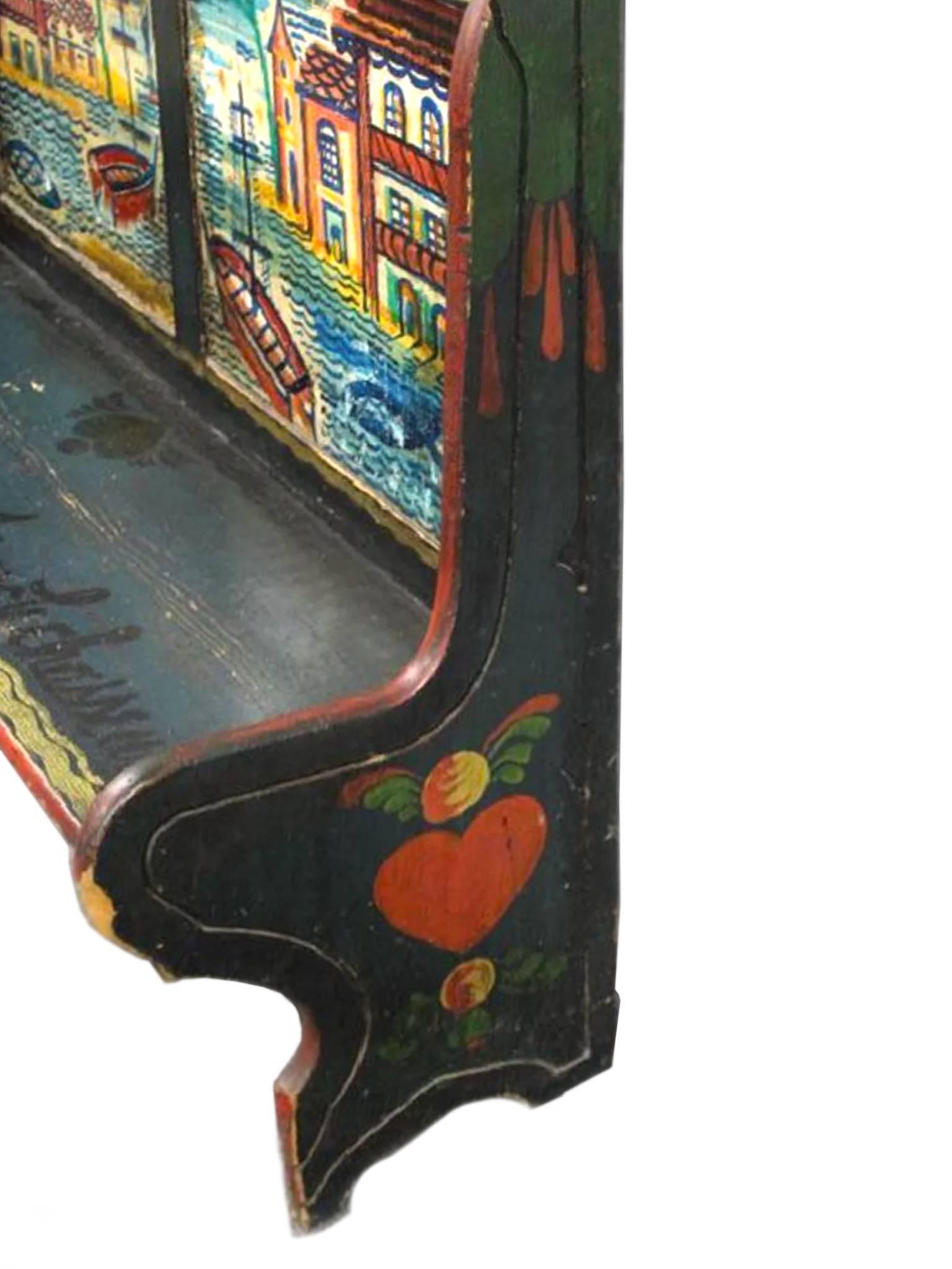 Pair of Peter Hunt Hand-Painted and Signed Benches In Good Condition In New York, NY